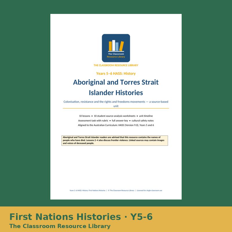 Cover of Aboriginal and Torres Strait Islander Histories, Years 5–6