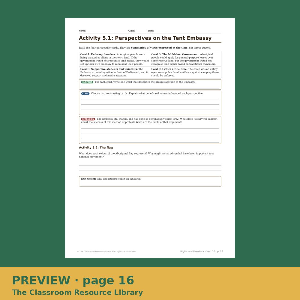 Preview page 3 of Rights and Freedoms 1945–Present, Year 10